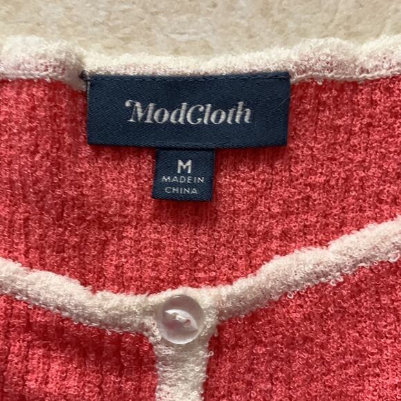 Modcloth womens medium peach tank top terry soft cute barbie crop retro - Picture 3 of 7